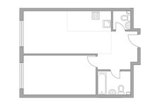 Планировка 2-комнатной квартиры, 44,3 м2