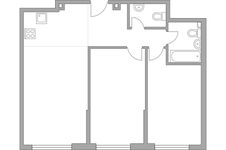 Планировка 3-комнатной квартиры, 61,4 м2
