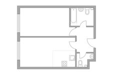 Планировка 2-комнатной квартиры, 39,4 м2