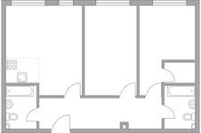 Планировка 3-комнатной квартиры, 63,1 м2