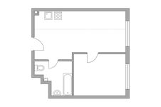 Планировка 2-комнатной квартиры, 34,3 м2