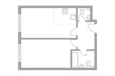 Планировка 2-комнатной квартиры, 41,5 м2