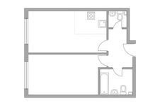 Планировка 2-комнатной квартиры, 40,3 м2