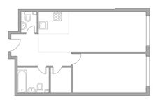 Планировка 2-комнатной квартиры, 52,5 м2