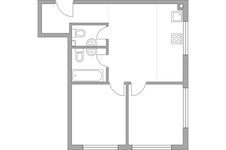 Планировка 3-комнатной квартиры, 42,5 м2