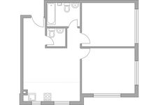Планировка 3-комнатной квартиры, 51,8 м2