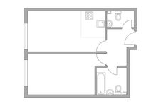 Планировка 2-комнатной квартиры, 38,5 м2