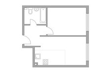 Планировка 2-комнатной квартиры, 34,1 м2