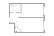 Планировка 2-комнатной квартиры, 38,8 м2