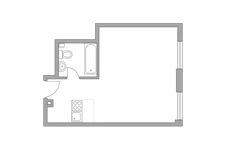 Планировка 1-комнатной квартиры, 32 м2