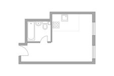 Планировка 1-комнатной квартиры, 22,9 м2