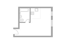 Планировка 1-комнатной квартиры, 26,1 м2