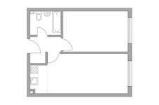 Планировка 2-комнатной квартиры, 38,7 м2