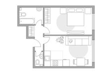 Планировка 2-комнатной квартиры, 43,8 м2