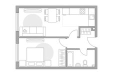 Планировка 2-комнатной квартиры, 42,2 м2