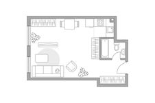 Планировка 1-комнатной квартиры, 31,7 м2