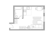 Планировка 1-комнатной квартиры, 29,9 м2