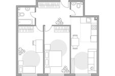 Планировка 3-комнатной квартиры, 63,7 м2