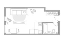 Планировка 1-комнатной квартиры, 29,3 м2