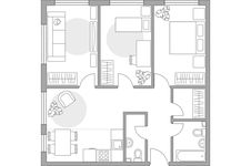 Планировка 4-комнатной квартиры, 73,1 м2