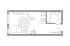 Планировка 1-комнатной квартиры, 26,4 м2