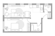 Планировка 2-комнатной квартиры, 49,8 м2