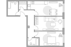 Планировка 2-комнатной квартиры, 68,2 м2