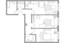 Планировка 3-комнатной квартиры, 68,2 м2