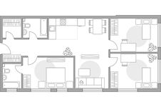 Планировка 4-комнатной квартиры, 86,1 м2
