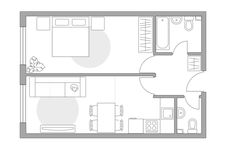 Планировка 2-комнатной квартиры, 48,4 м2