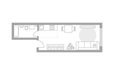 Планировка 1-комнатной квартиры, 33 м2