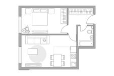 Планировка 2-комнатной квартиры, 45,9 м2