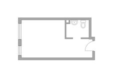 Планировка квартиры студии, 23,6 м2