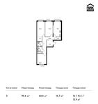Планировка 3-комнатной квартиры, 90,6 м2