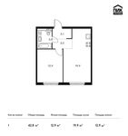 Планировка 1-комнатной квартиры, 42,8 м2