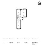 Планировка 3-комнатной квартиры, 78,3 м2