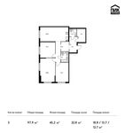 Планировка 3-комнатной квартиры, 97,9 м2