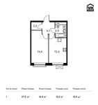 Планировка 1-комнатной квартиры, 37,2 м2