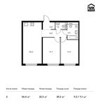 Планировка 2-комнатной квартиры, 56,4 м2