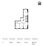 Планировка 3-комнатной квартиры, 97,8 м2