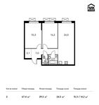 Планировка 2-комнатной квартиры, 67,4 м2