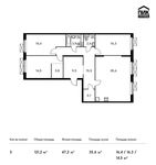 Планировка 3-комнатной квартиры, 121,2 м2