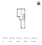 Планировка 2-комнатной квартиры, 69 м2