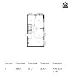 Планировка 3-комнатной квартиры, 84,1 м2