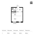 Планировка квартиры студии, 29 м2