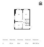 Планировка 2-комнатной квартиры, 57,1 м2