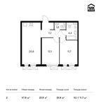 Планировка 2-комнатной квартиры, 57,8 м2
