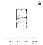 Планировка 3-комнатной квартиры, 84,1 м2
