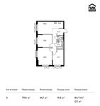 Планировка 3-комнатной квартиры, 79,8 м2