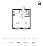 Планировка 1-комнатной квартиры, 41,2 м2